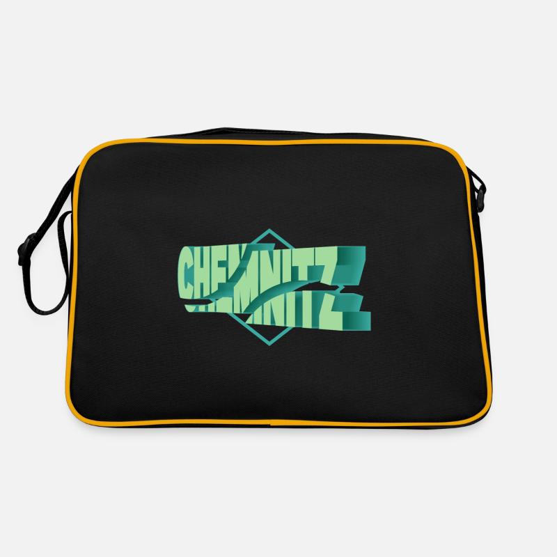 Chemnitz Germany City 3D Font Skyline Retro Bag