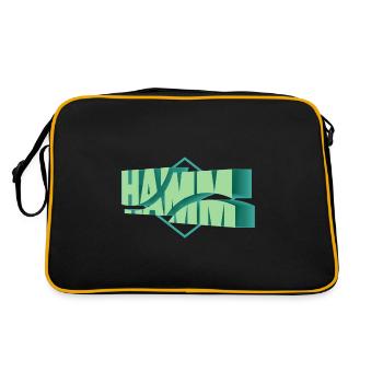Hamm Germany City 3D Font Skyline - Retro Bag - black/gold - Back