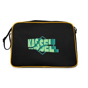 Kassel Germany City 3D Font Skyline - Retro Bag - black/gold - Back