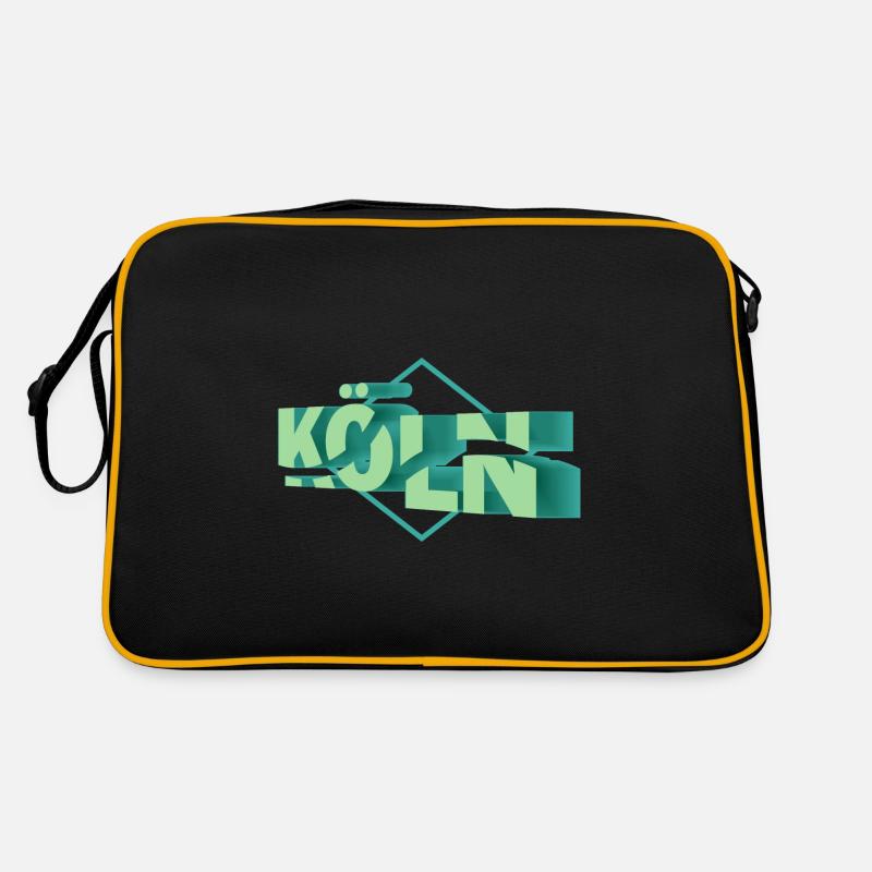 Cologne Germany City 3D Font Skyline Retro Bag