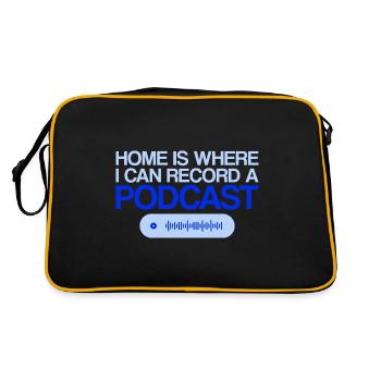 La maison est l’endroit où je peux enregistrer un podcast 4 - Sac Retro - noir/or - Dos