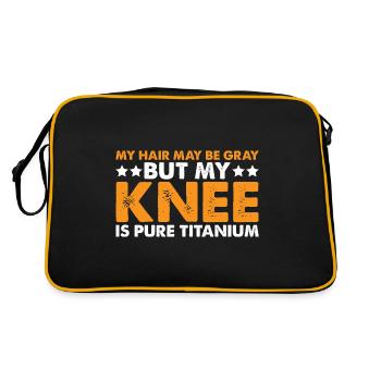 Mes cheveux sont peut-être gris mais mon genou est en titane pur 3 - Sac Retro - noir/or - Dos