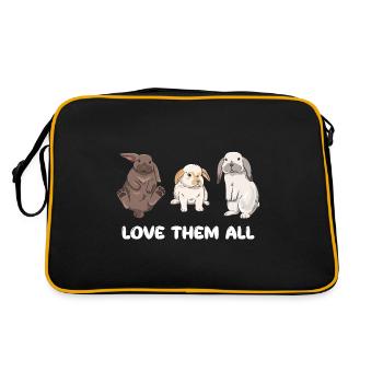 Cute rabbit design for bunny owners - Retro Bag - black/gold - Back