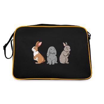 Cute rabbit design for bunny owners - Retro Bag - black/gold - Back