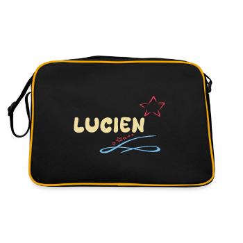 Geschenk Lucien - Retro Tasche - Schwarz/Gold - Hinten