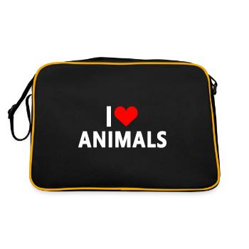 Animaux - j'aime les animaux - Sac Retro - noir/or - Dos