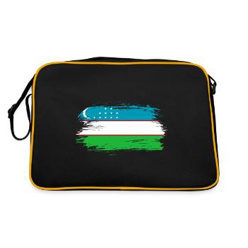 Drapeau drapeau Ouzbékistan - Sac Retro - noir/or - Dos