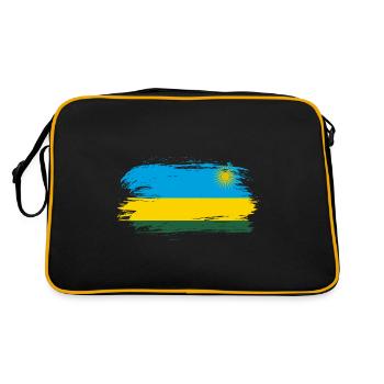 Drapeau du Rwanda drapeau - Sac Retro - noir/or - Dos