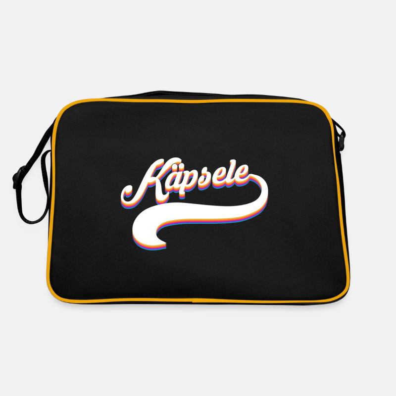 Käpsele - Retro Tasche - Schwarz/Gold