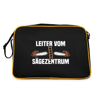 Leiter vom Sägezentrum Holz machen - Retro Tasche - Schwarz/Gold - Hinten
