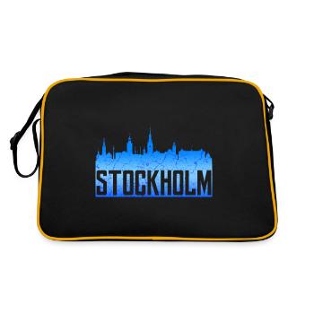 Stockholm - Retro Tasche - Schwarz/Gold - Hinten