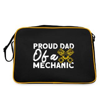 Fier Papa Père Mécanicien Père Famille - Sac Retro - noir/or - Dos