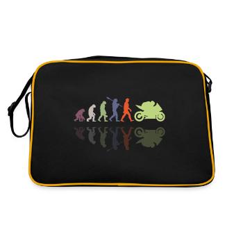 Motorcycle Evolution Vintage Shadow Biker - Retro Tasche - Schwarz/Gold - Hinten