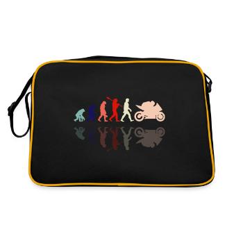 Motorcycle Evolution Vintage Shadow Biker - Retro Tasche - Schwarz/Gold - Hinten