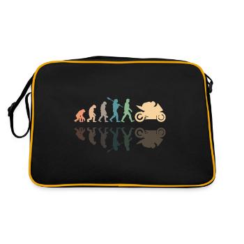 Motorcycle Evolution Vintage Shadow Biker - Retro Tasche - Schwarz/Gold - Hinten