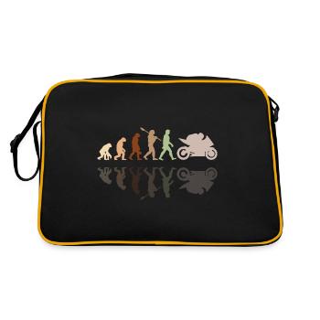 Motorcycle Evolution Vintage Shadow Biker - Retro Tasche - Schwarz/Gold - Hinten