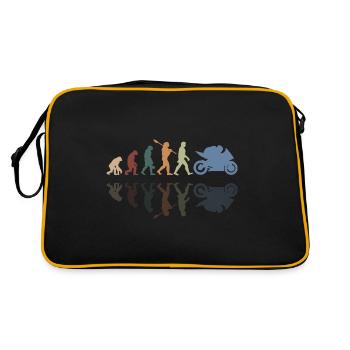 Motorcycle Evolution Vintage Shadow Biker - Retro Tasche - Schwarz/Gold - Hinten