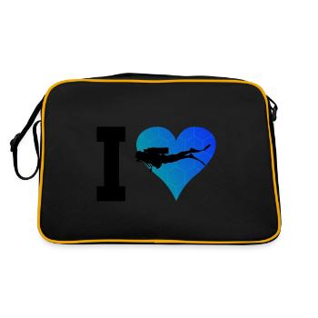 Herren Scuba Diver Diver Scuba Taucher - Retro Tasche - Schwarz/Gold - Hinten