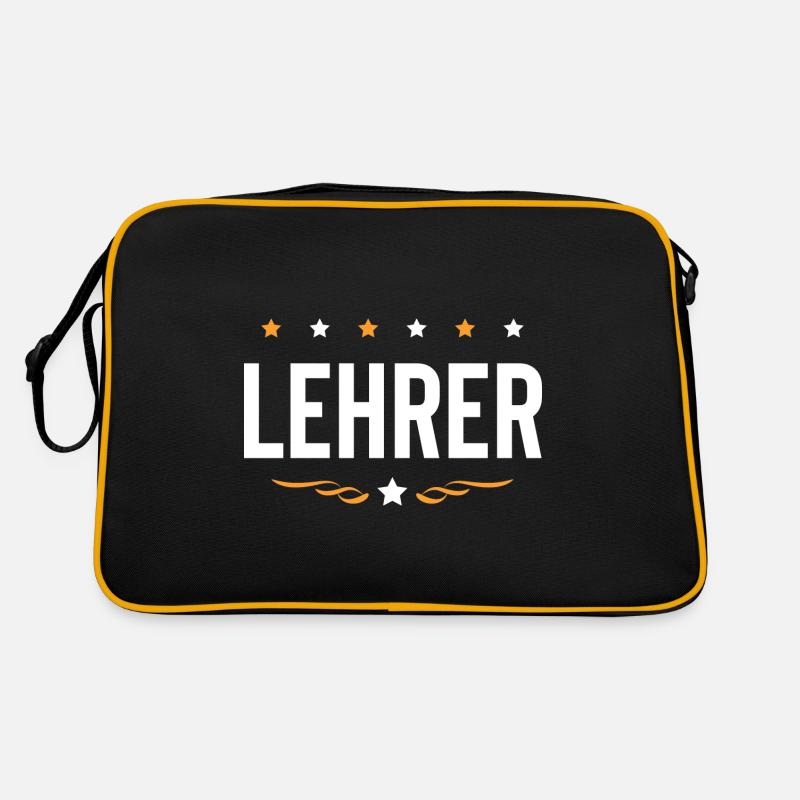 Lehrer Beruf - Retro Tasche - Schwarz/Gold