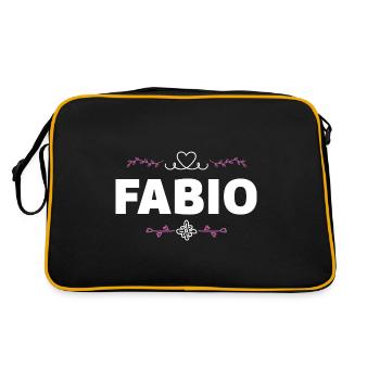 Fabio - Retro Tasche - Schwarz/Gold - Hinten