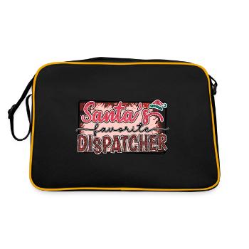 Santa's Favorite Dispatcher - Retro Tasche - Schwarz/Gold - Hinten