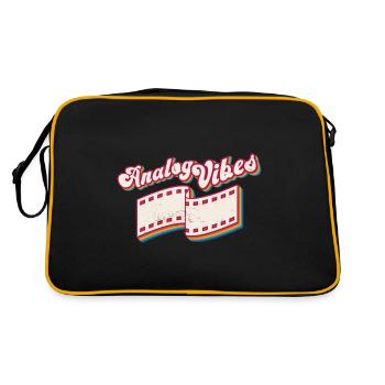 Retro Photographer Vintage Analog Vibes - Retro Tasche - Schwarz/Gold - Hinten