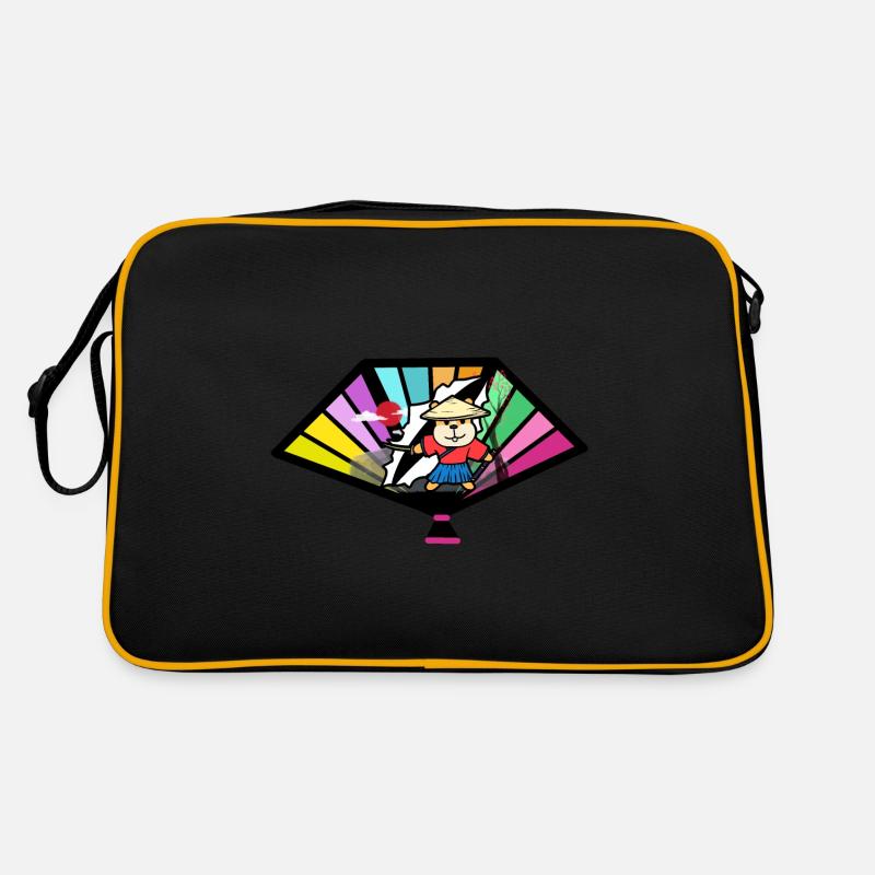 Japan Samurai Ninja Hamster Schwert Fächer Asien Retro Tasche