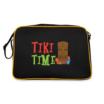 Tiki Time Tropical Drink Luau Party Tiki Bar - Retro Bag - black/gold - Back