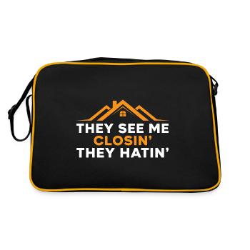 You see how I close and hate real estatem - Retro Bag - black/gold - Back