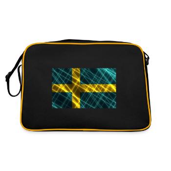 Land Schweden - Retro Tasche - Schwarz/Gold - Hinten