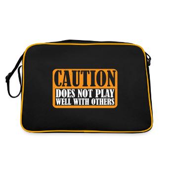 Caution Does Not Play Well With Others 68 - Retro Bag - black/gold - Back