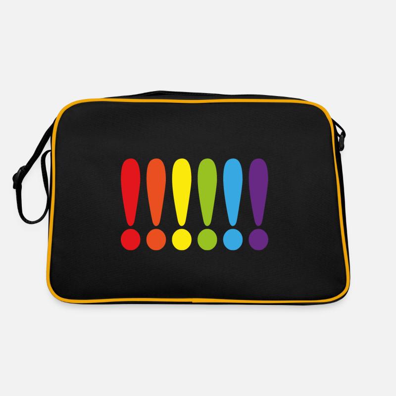 REGENBOGEN AUSRUFEZEICHEN Retro Tasche