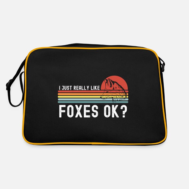 Fuchs - Retro Tasche - Schwarz/Gold