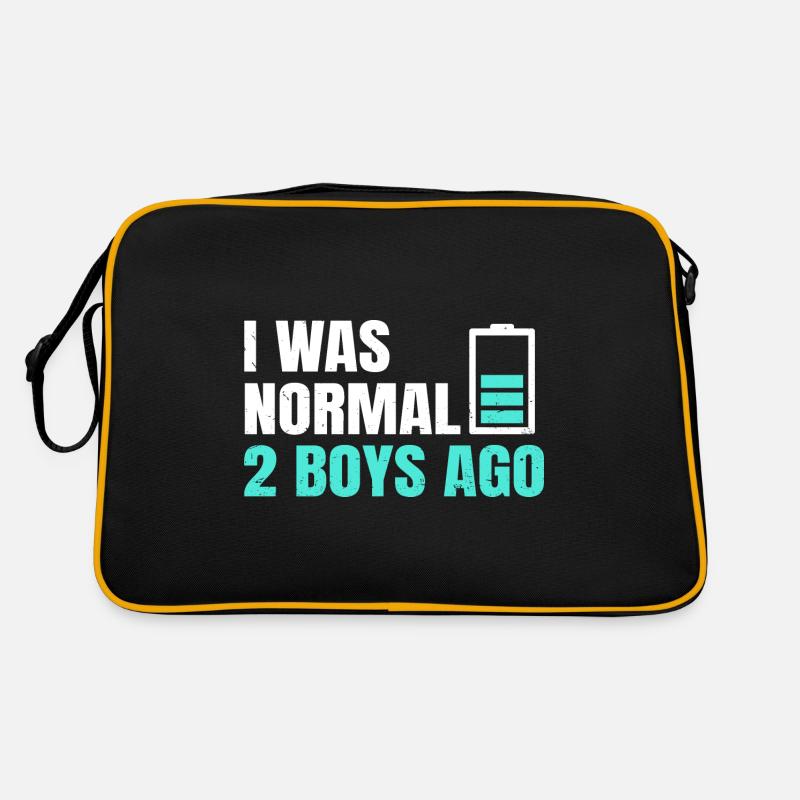Ich war vor 2 Jungen normal Zitat für eine Mutter Retro Tasche