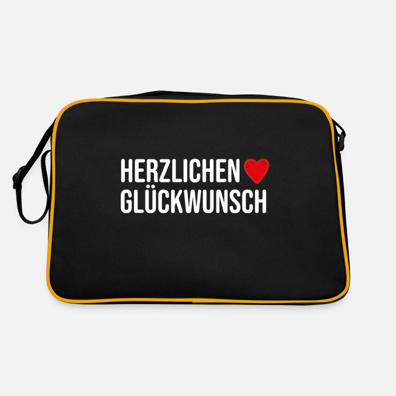 Herzlichen Glückwunsch Herzlich Geschenkidee Retro Tasche