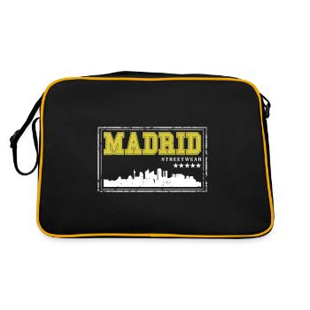 Madrid Espagne Ville Skyline Accueil Amour - Sac Retro - noir/or - Dos