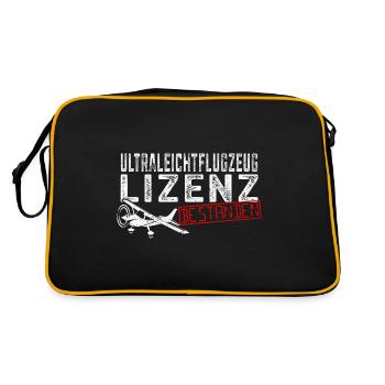 Ultraleichtflugzeug Lizenz bestanden Pilot - Retro Tasche - Schwarz/Gold - Hinten