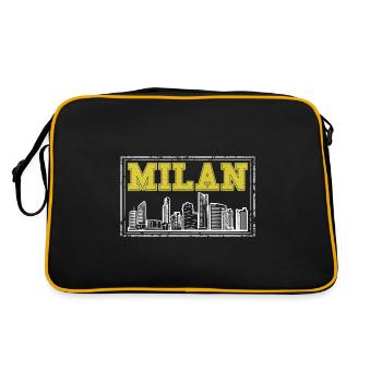 Milan Milan Italie Ville Skyline Accueil Amour - Sac Retro - noir/or - Dos