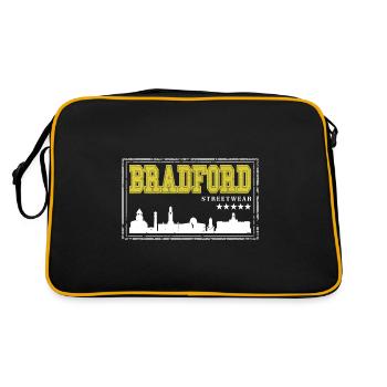 Bradford England UK City Skyline Home Love - Retro Bag - black/gold - Back