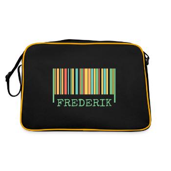 Bar code Frederik - Retro Bag - black/gold - Back