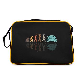 Motorcycle Evolution Vintage Shadow Biker - Retro Tasche - Schwarz/Gold - Hinten