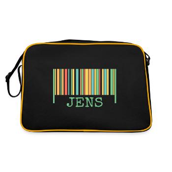 Code à barres Jens - Sac Retro - noir/or - Dos