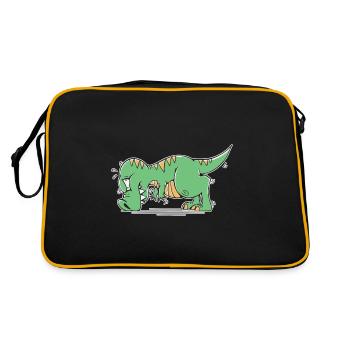 T-Rex Hates Push-ups Push-ups Funny Humor - Retro Bag - black/gold - Back