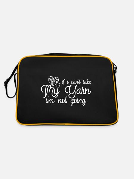 If I Can't Take My Yarn, I'm Not Going 2 - Retro Tasche - Schwarz/Gold - Hinten