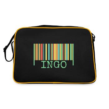 Strichcode Ingo - Retro Tasche - Schwarz/Gold - Hinten