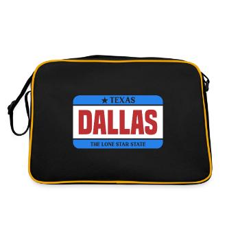 Dallas Texas Lone Star State Design für stolze - Retro Tasche - Schwarz/Gold - Hinten