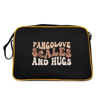 Pangolins and hugs Pangolins - Retro Bag - black/gold - Back