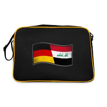 Irak Design für stolze Deutsch-Iraker - Retro Tasche - Schwarz/Gold - Hinten