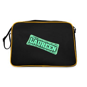 Geburtsname Laureen - Retro Tasche - Schwarz/Gold - Hinten