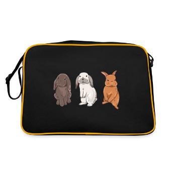 Cute rabbit design for bunny owners - Retro Bag - black/gold - Back